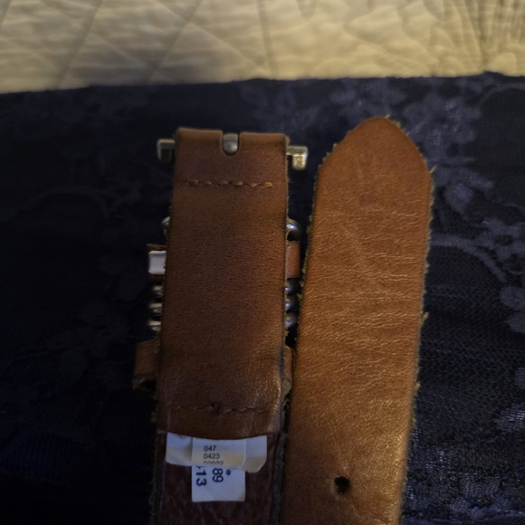 American Outfitters Genuine Leather Brown Slim Belt Ring Detail XS - Picture 5 of 6